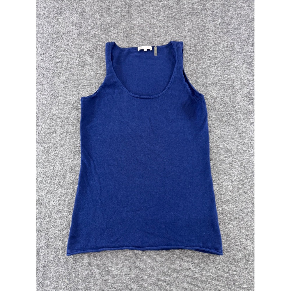 Minnie Rose Royal Blue Knit Tank Top Scoop Neck Cotton Blend Small‎